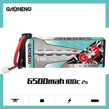 

Gaoneng GNB Plus 7.4V 6500mAh 110C 2S Lipo Battery T XT60 XT90 Plug for RC HSP 1/8 1/10 Buggy RC Car Truck Axial Scx10 Crawler