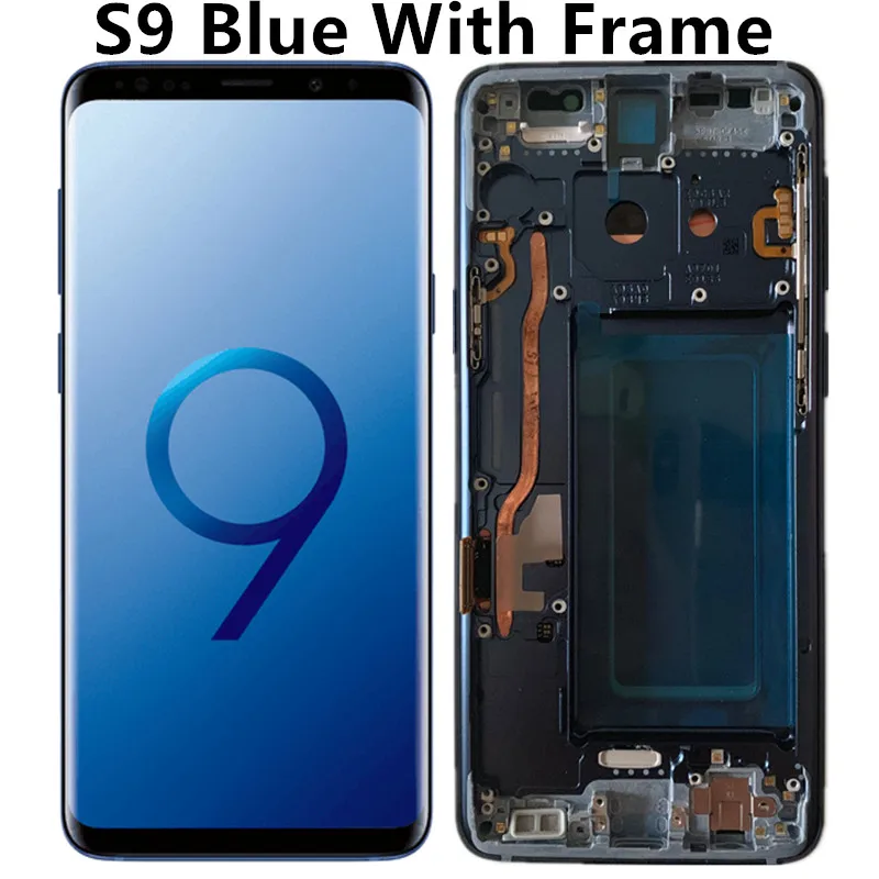 ЖК-дисплей 5,8 дюйма для SAMSUNG Galaxy S9 G9600 с цифровым процессором - Цвет: S9 Blue Frame