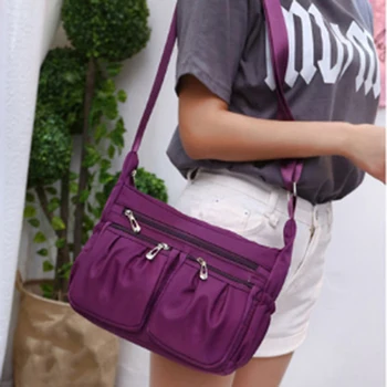 

Adjustable Shoulder Strap Soild Crossbody Bags Single Shoulder Diagonal dual-use Bags Solid Color Casual Zipper Multilayer Bag