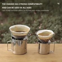2-4cups Foldable Coffee Filter Cup Spring Portable Mini Coffee Filter Holder Stainless Steel Coffeeware Kitchen Dining Bar Tool