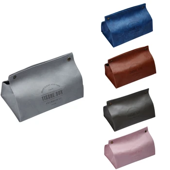 

PU Leather Tissue Box Letter Foldable Napkin Holder Rectangular Household Kitchen Paper Holder Storage Box