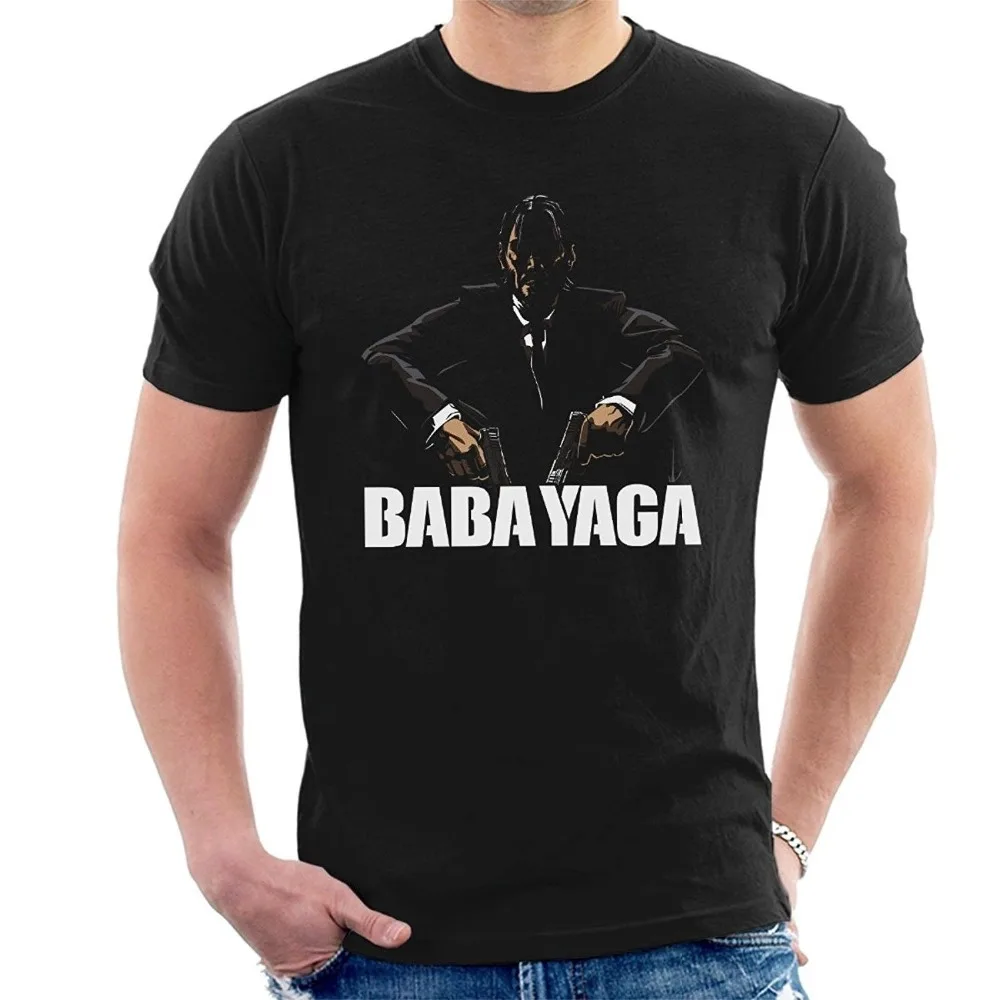 Men's T-Shirt Baba Yaga Wick Fashionable Punk Men Brand Famous Short Sleeved Men T-Shirts Comics Plus Size Make Your Own Shirt