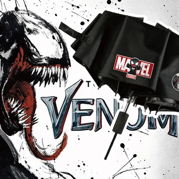 

Venom Iron Man Cartoon Folding Manual Umbrella Rain Sun Anti-UV Auto Automatic Umbrellas Parasol Cosplay Prop Collectible Gift