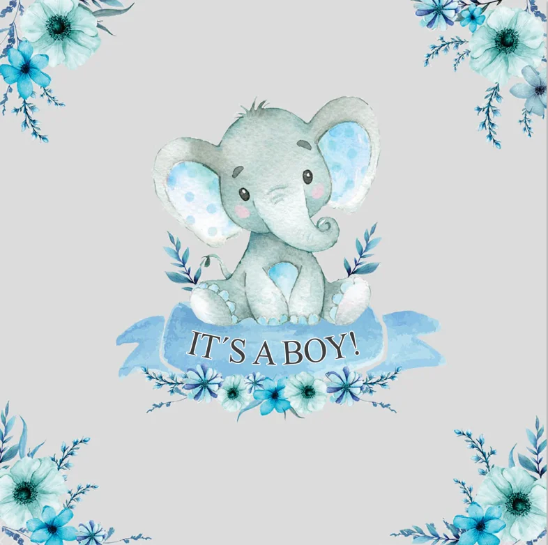 Baby Shower Grey Elephant Clipart