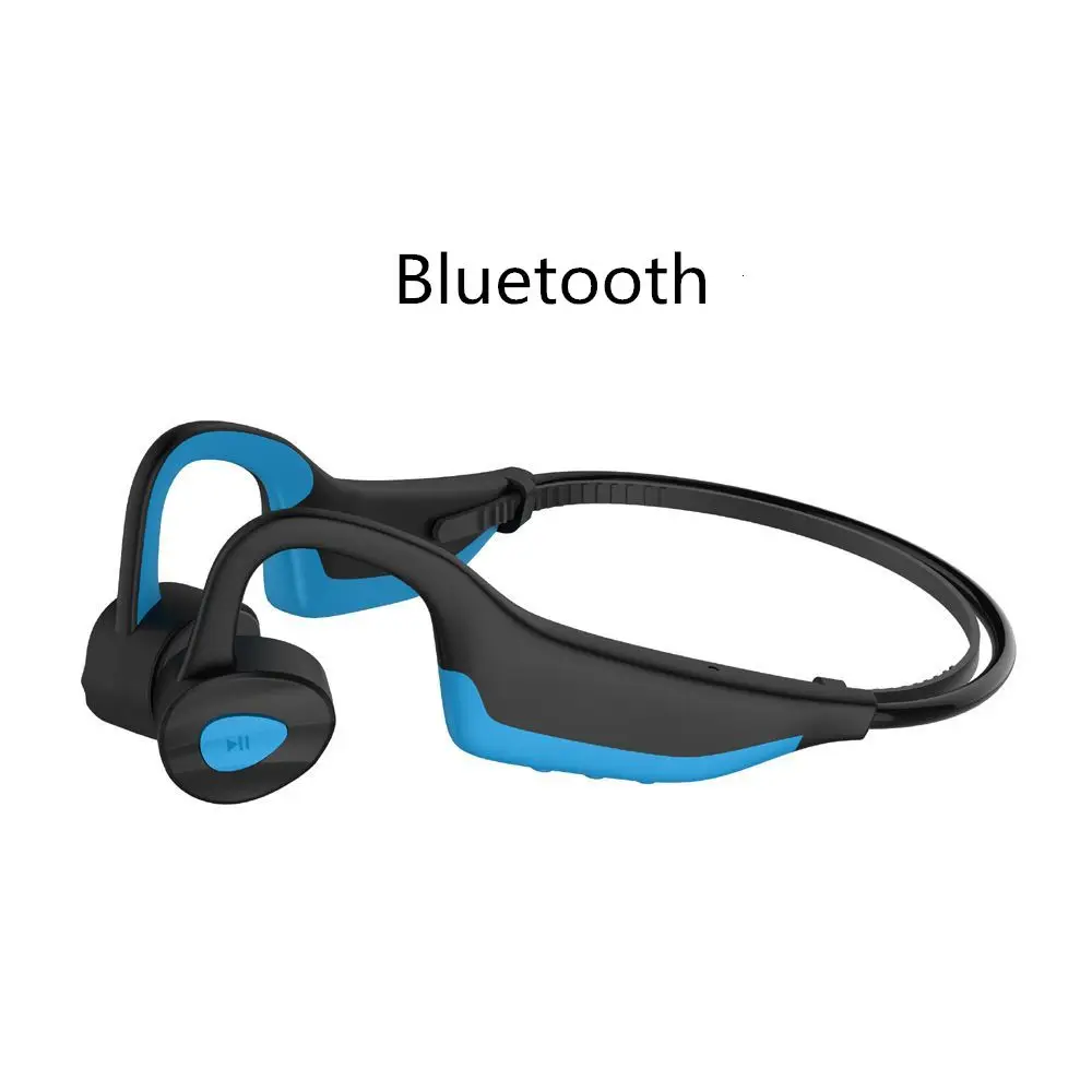 IP68 водонепроницаемый MP3 Bone Bluetooth 5,0 проводящая гарнитура 16G HIFI MP3 плеер наружные спортивные наушники USB MP3 Музыкальные плееры - Цвет: Синий