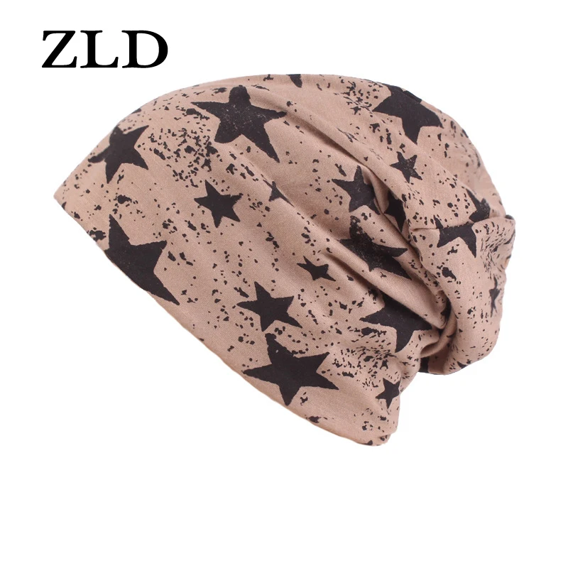 

ZLD Unisex Women Men Beanie Hat Autumn Winter Warm Skullies Streetwear Cool Pentacle Star Patchwork Hip Hop Cap Bonnet Beanies