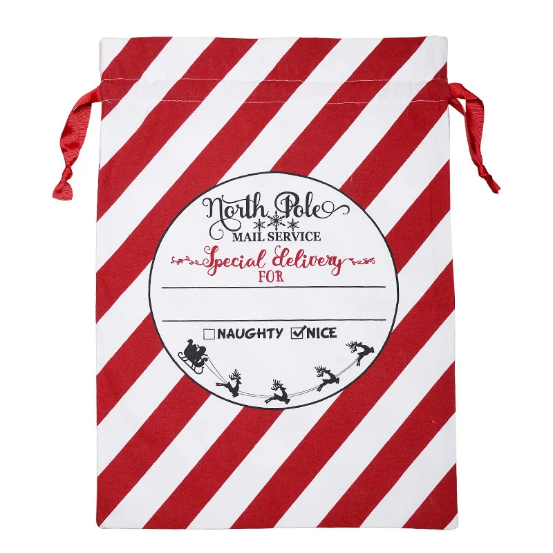 Рождественский подарок большой холщовый Рождественский мешок Веселый Рождественский мешок Санты Рождественский чулок Подарочная сумка для хранения оленей regalos navidad - Цвет: A