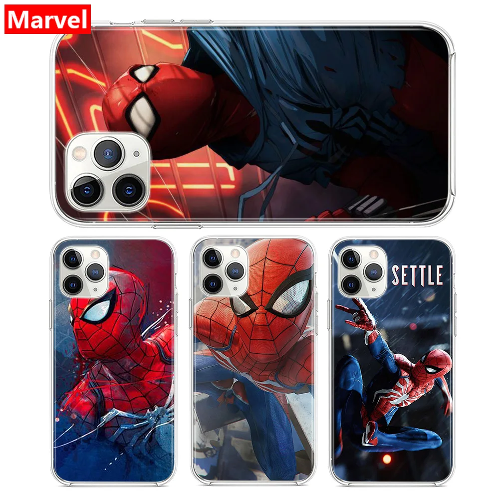 Супергерой Marvel Мстители Человек-паук для Apple iPhone 12 Mini 11 XS Pro Max XR X 8 7 6 6S Plus 5 5S SE 2020