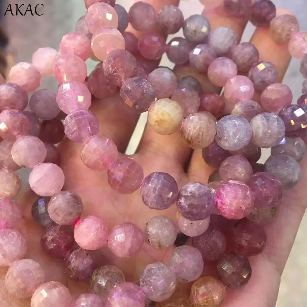 

AKAC approx8mm natural rarely colorful spinel faceted bracelet gemstone for women bracelet