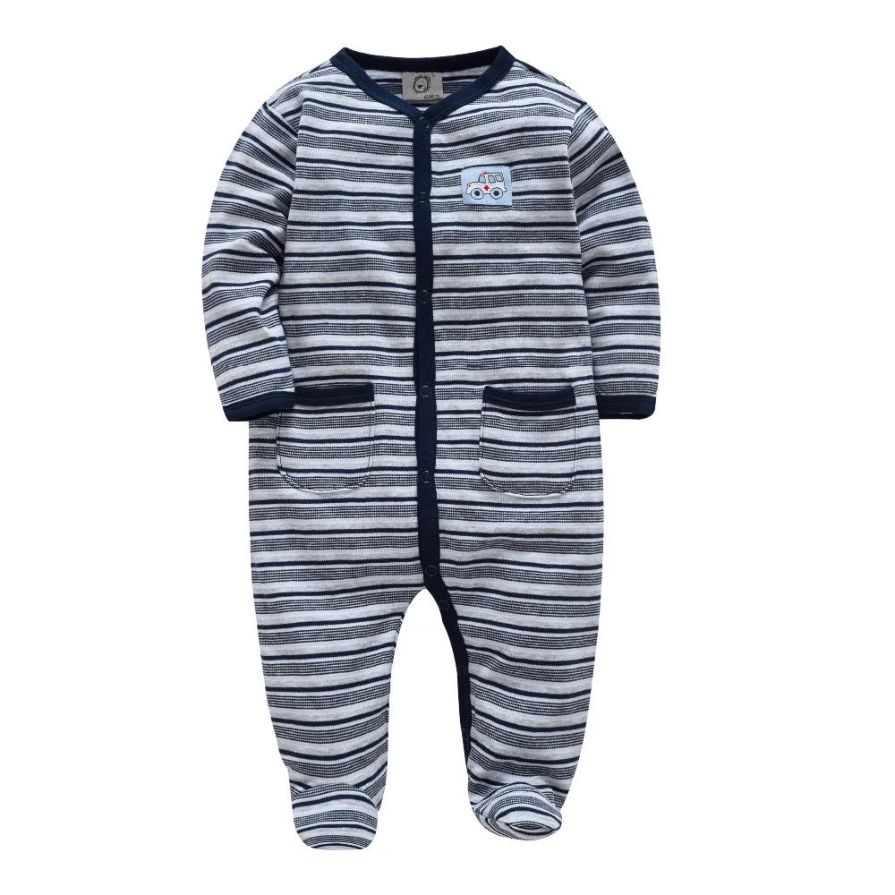Honeyzone/комбинезон для маленьких мальчиков; мягкий хлопок; Bebe; дизайн; полосатая одежда для новорожденных