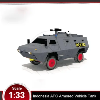 

Army Vehicle 4x4 Indonesia APC Armored Vehicle Tank 3d Paper Model Stereo Handmade Drawing Military Speelgoed Auto Wheels 1:33