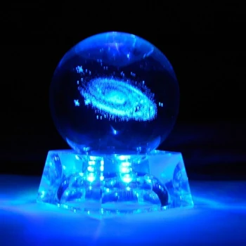 

Glass Ball Laser Engraved Planets Model Crystal Ball Quartz Ball with Luminous Base 6CM 3D Gift Home Decor Miniature Sphere