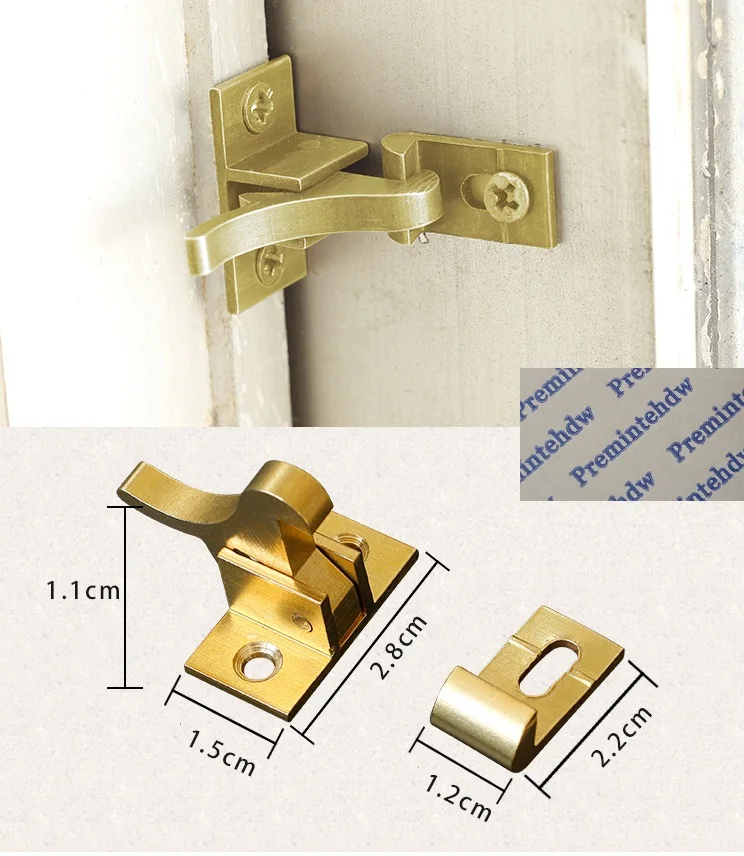 

4Pcs/Lot Solid Brass Casement Window Spring Loaded Latch Hook Lock Sparrow Little Bird Design
