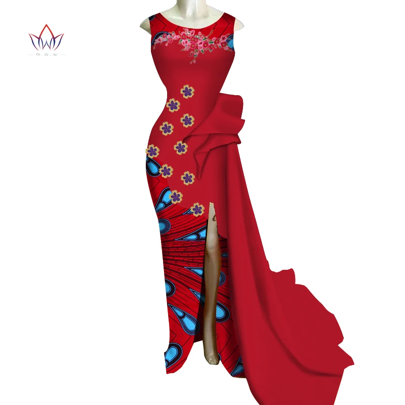 Африканские платья для женщин Bazin Riche африканская одежда женская аппликация цветок Длинные вечерние платья Дашики африканская одежда WY3516 - Цвет: 6