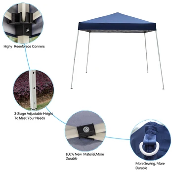 

【US Warehouse】2.5 x 2.5m Portable Home Use Waterproof Folding Tent Blue