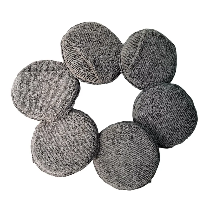 

1 Pcs Microfiber Wax Applicator Sponge Pad 5 inch With Finger Pocket For Waxing Polishing Car Paint Care Buff Pads
