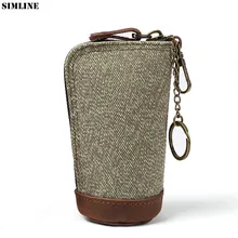 Натуральная кожа; парусина ключ кошелек для Для мужчин мужской небольшой автомобильный держатель для ключей держатели сумка мешочек для монет, ключей кольцо ключница Организатор