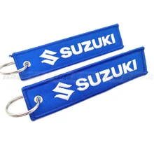 Moda chaveiro bordado chaveiros personalize presentes personalizados logotipo do carro chaveiro titular para suzuki chaveiro automóvel