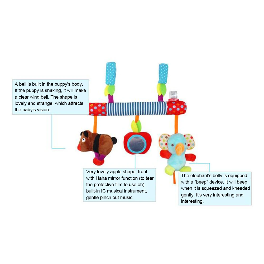 Украшения для колясок игрушка животное кулон малыш ясельного возраста мягкие животные погремушка висячая кукла Мобильная прогулочная коляска обучающая игрушка