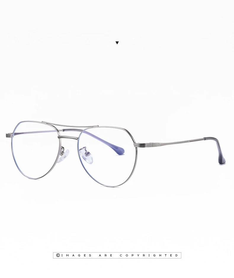 VCKA, анти-синий светильник, блокирующие компьютерные очки, металлическая оправа, мужские очки для защиты от радиации, кошачий глаз, прозрачные игровые очки - Цвет оправы: 7
