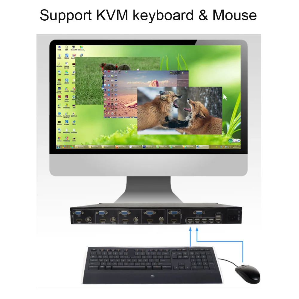 LINK-MI 4x1 멀티 뷰어 HDMI/USB/VGA/CVBS BNC 쿼드 스크린 멀티 플렉서 신디사이저 HD 디스플레이 프로젝터 DLP PIP 멀티 뷰어