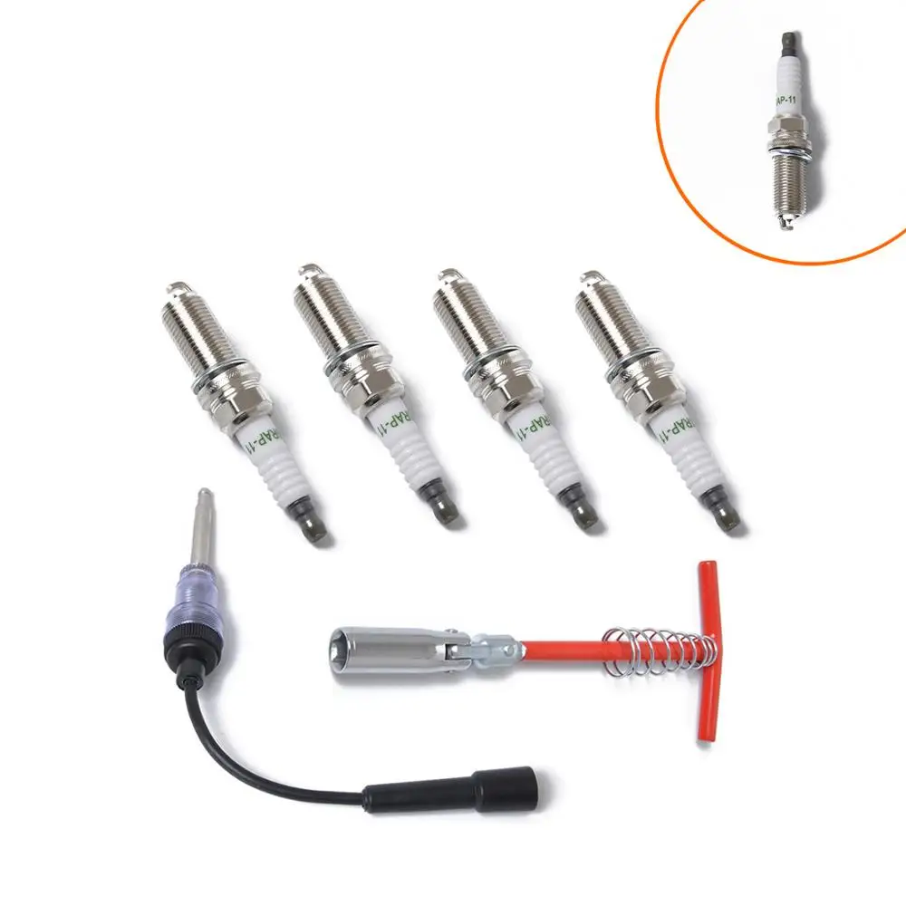 

4Pcs OE 224018H515 4Pcs Normal Spark Plug With Removal tool For Nissan Almera N16 X-Trail T30 Premera P12 LFR5A11