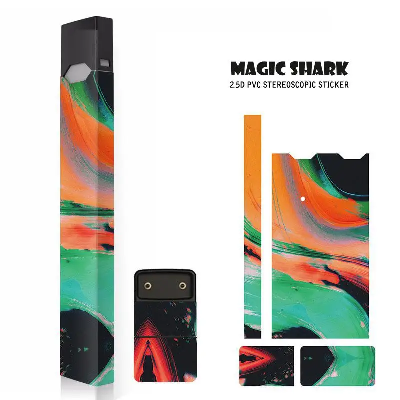 

Magic Shark Ultra Thin Stereo Painting Sticker for Juul Film Sticker for Juul Cover PVC Skin Case Protective Sticker