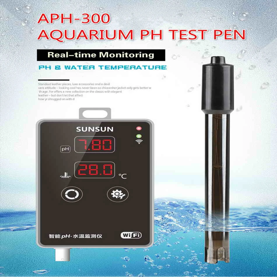 APH-300 Aquarium Fish Tank PH Test Pen Tester Wifi Measurement Value Meter Thermometer | Инструменты