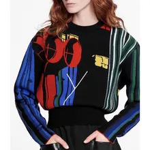 *#Best Price Fashion Woman Winter/Autumn Women Wool/cashmere Sweater Clothes Geometric Pattern Color Matching Women's Tricot Sherpa Pullover *#Best Price Fashion Woman Winter/Autumn Women Wool/cashmere Sweater Clothes Geometric Pattern Color Matching Women's Tricot Sherpa Pullover