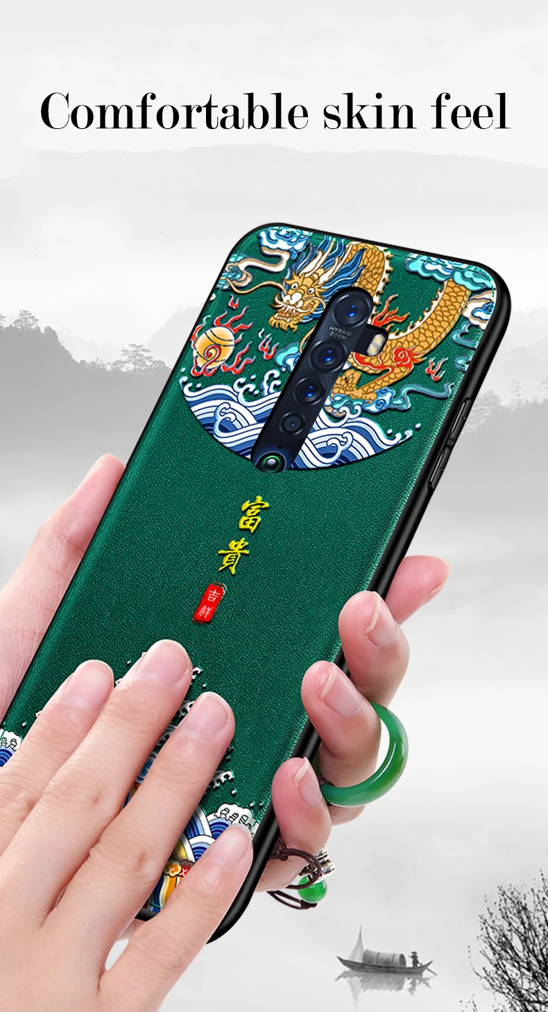 Для OPPO Reno 2 Reno чехол 3D рельефная кожа HD рельефный узор противоударный матовый чехол для OPPO Reno2 чехол