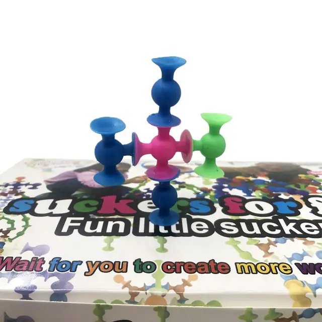 100 Pcs Pop Suckers Blocks Toy Soft Silicone Building Blocks Kids DIY Model Construction Toy Funny Bath Sucker Cup Toys 5