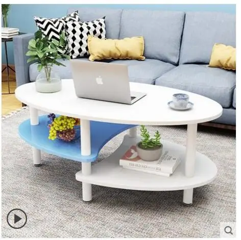 Simple and simple tea table simple modern sitting room tea table balcony Nordic oval small tea table small family creative econo - Цвет: 90x50cm