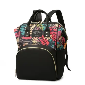 

Hawaii style Flower Backpack Rural style Nylon Mummy bag Printing Large capacity Leisure Or Travel Bag for Women Sat Package