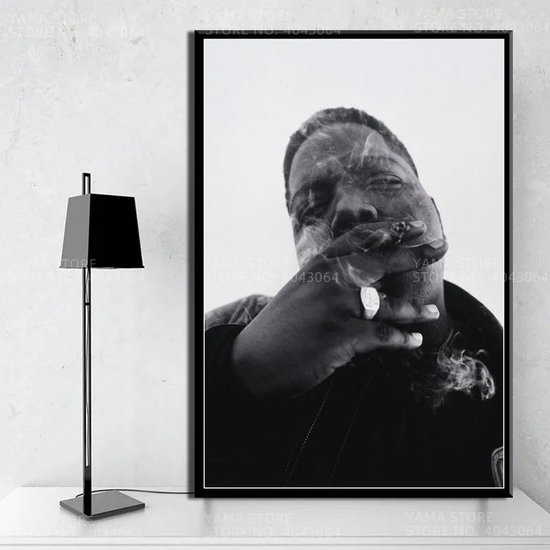 J012 известный B.I G Biggie Smalls хип-хоп Gangsta Rap Music Smoking настенная Картина на холсте постер