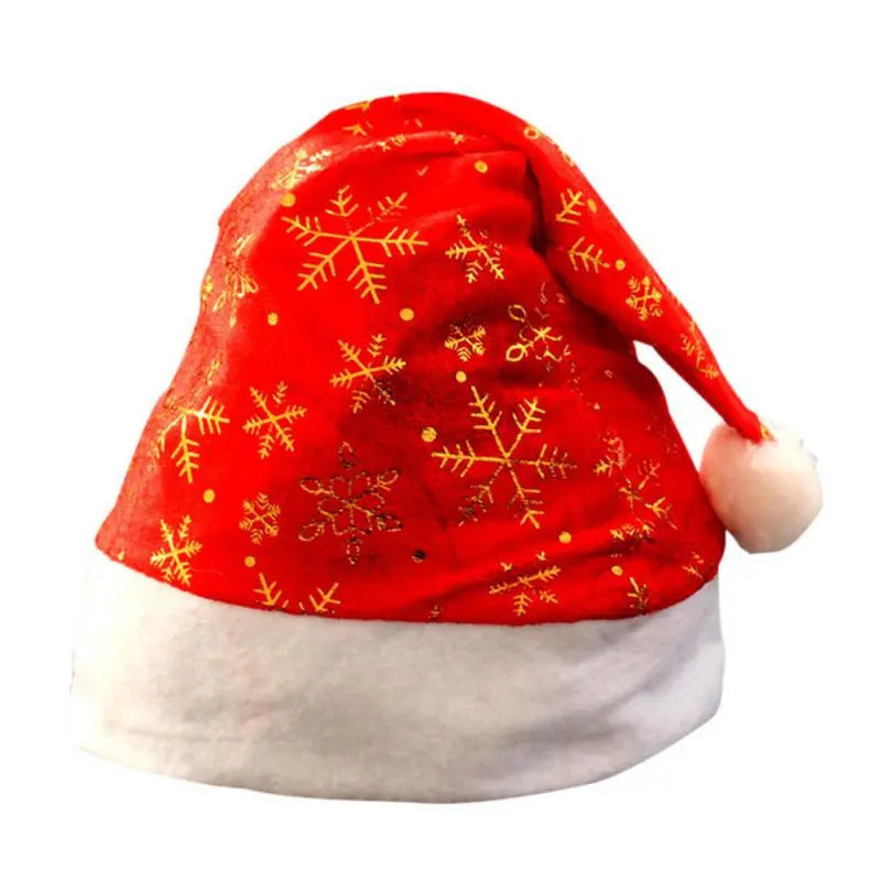 Разноцветные рождественские шапки с милым рисунком Санта-Клауса, снеговика, рождественские шапки для взрослых детей на Рождество, вечерние украшение для дома магазина - Цвет: 30x41cm