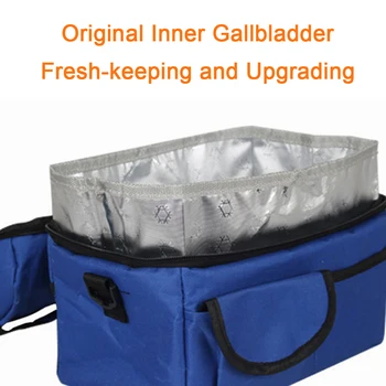 

Double Layer Fresh Keeping Office Picnic Lunch Bag Reusable Unisex Tote Cooler Multifunctional Insulated Oxford Cloth Leakproof