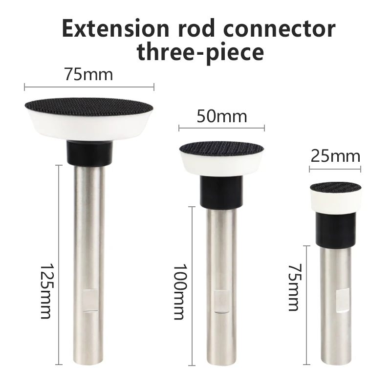 NEWONE M10/M14/5/"-11 роторный полировщик вала Для Полировки Автомобиля Нержавеющая сталь удлинительная штанга комплект 75/100/125 мм - Цвет: three pieces set