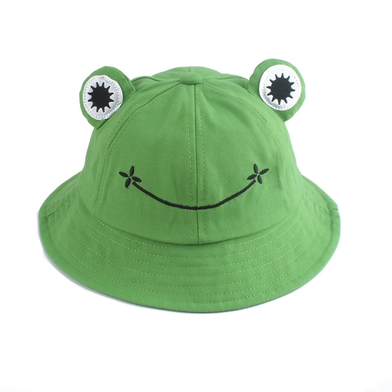 Frog Bucket Hat Panama Fishing Hat Cartoon Hats For Women Men Outdoor Sun Fisherman Caps