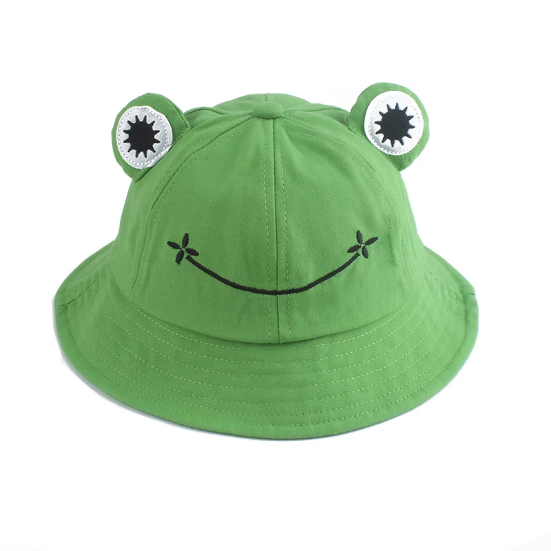 Parent Kid Cartoon Frog Bucket Hat Panama Fishing Cap Cute Froggy Hat Homme Femme Bob Chapeau Outdoor Sun Fisherman Hat