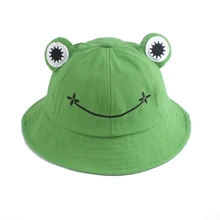 

Parent-Kid Frog Bucket Hat Panama Fishing Hat Cartoon Cute Hats For Women Men Bob Chapeau Outdoor Sun Fisherman Caps
