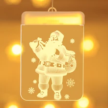 3D Мини Рождественский подвесной светильник светодиодный украшение в виде глаза фонарь рождественское подвесное украшение для дома Ювелирная Подарочная игрушка Санта-Клаус