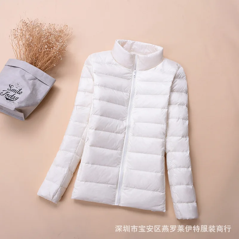 Thin down Jacket Women's Short Stand Collar Hooded Korean-style Autumn And Winter WOMEN'S Coat Low Price Promotion