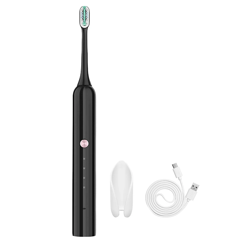 Aiwejay звуковая электрическая зубная щетка type-C с зарядкой IPX7 Водонепроницаемая электрическая зубная щетка для взрослых - Цвет: Black