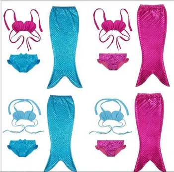 

New 2017 Ariel Mermaid Tail Princess Ariel Dress Cosplay Costume Kids For Girl Fancy Dress Swimsuit