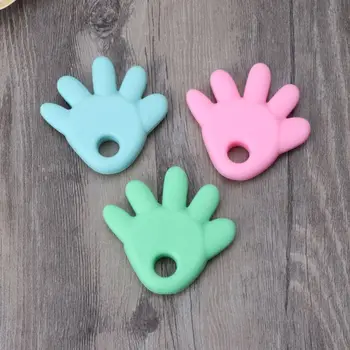 

1pc Silicone Palm BPA Free Baby Teething DIY Jewelry Necklace Pendant Soft Baby Teethers R9UE