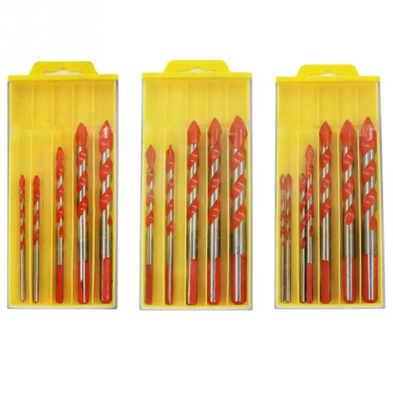 Home Multifunctional Triangle Shank Drill Bit Set Woodworking Professional Spiral Groove Wear Resistance Alloy Portable Smooth