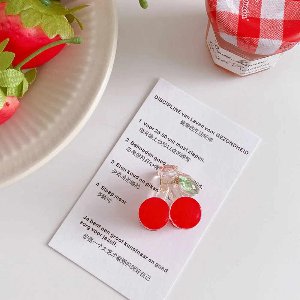 3PC Korean Kawaii Cute Cherry Hair Clip Claw Clamp for Women Girls Kids Hairpin Crab Headband Hair Gift Accessories Headwear