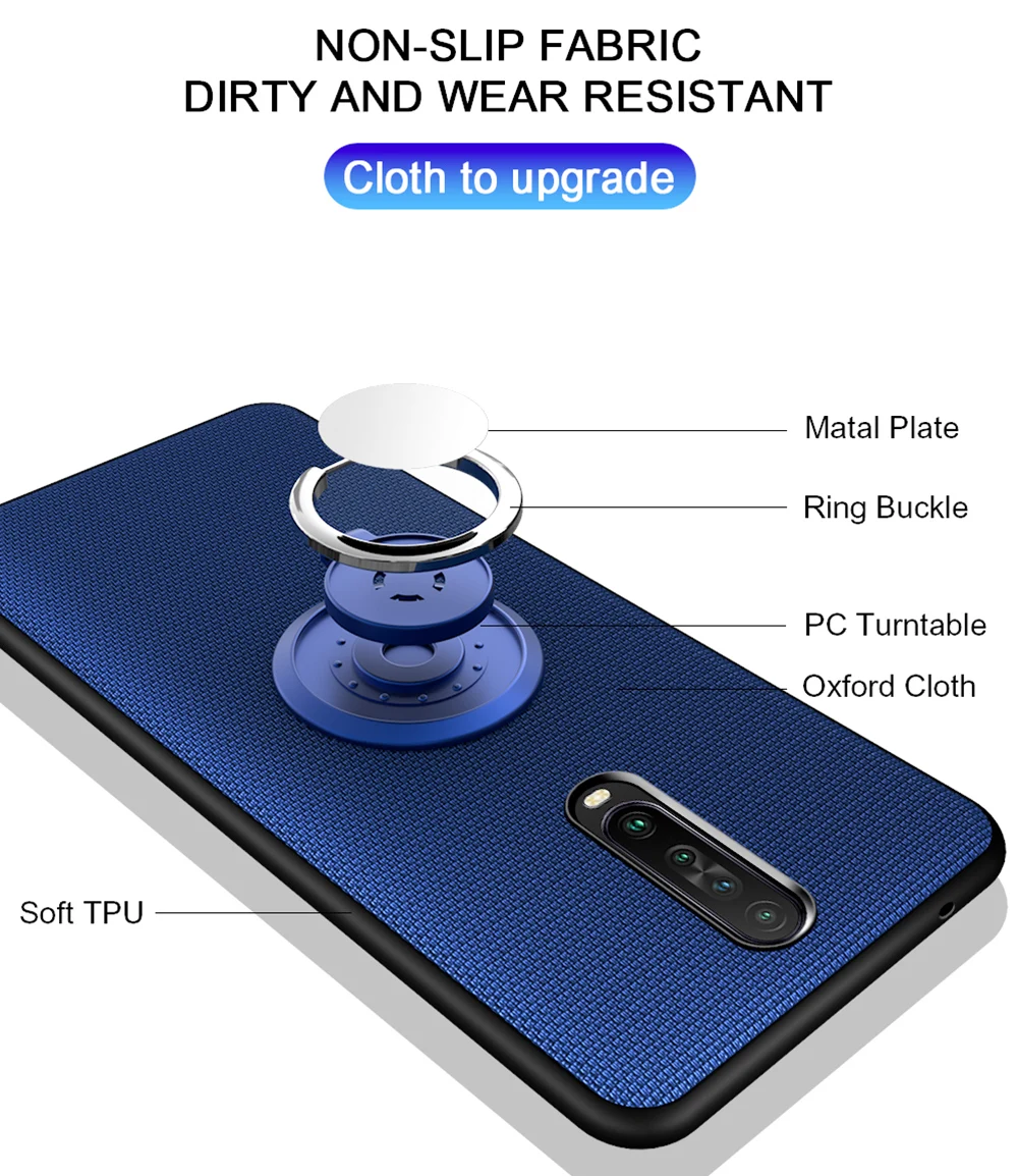 Для Red mi K30 5G чехол для автомобиля с магнитной подставкой и кольцом противоударный чехол для Xiaomi mi Note 10 9T красный mi Note 8T 8 7 Pro K20 K30 чехол