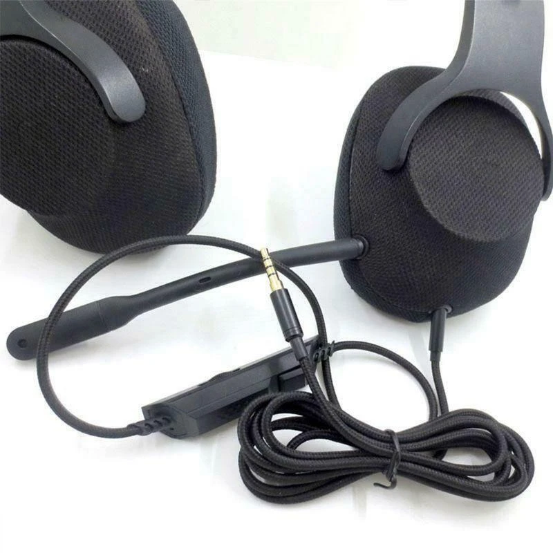 Headphone Cable with In Line Mic Volume Control with Acrylic Headphone Bracket Wall Mounted Headset Holder