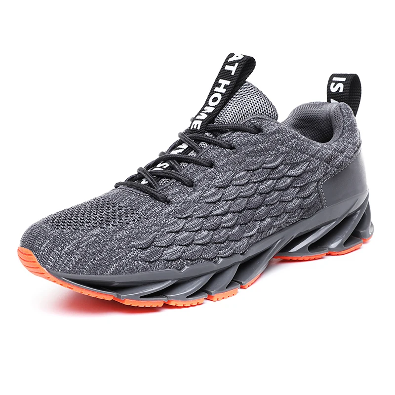 Мужская сетчатая повседневная обувь дышащие спортивные для бега, мужские кроссовки для бега, большие размеры 46, Zapatos De Hombre, осень - Цвет: Серый
